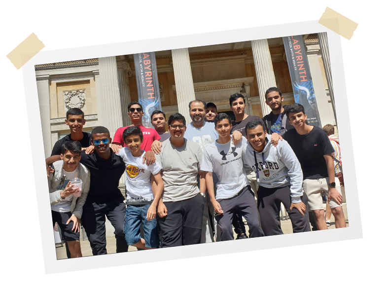 polaroid of group on trip