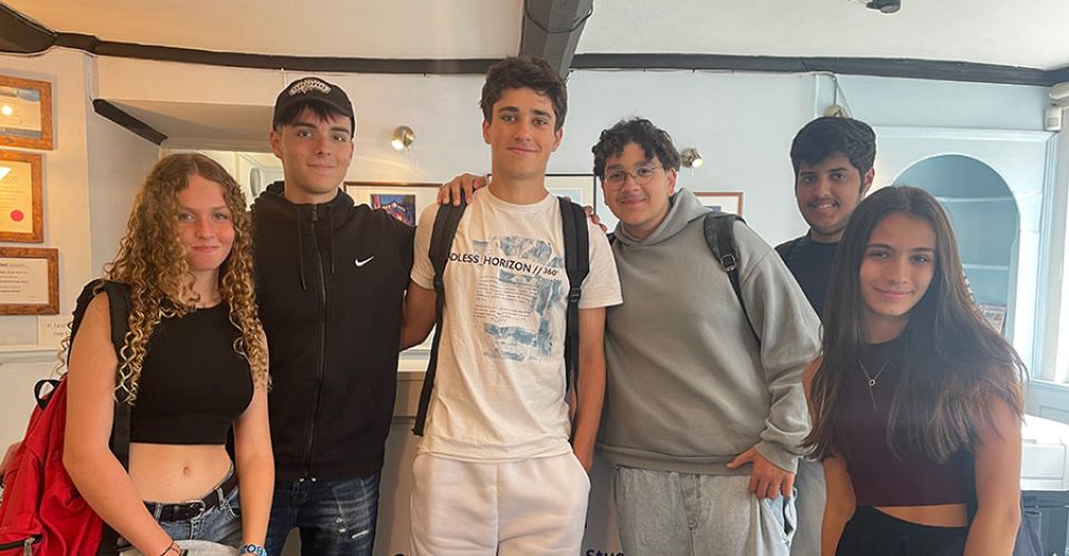 group of teenage students