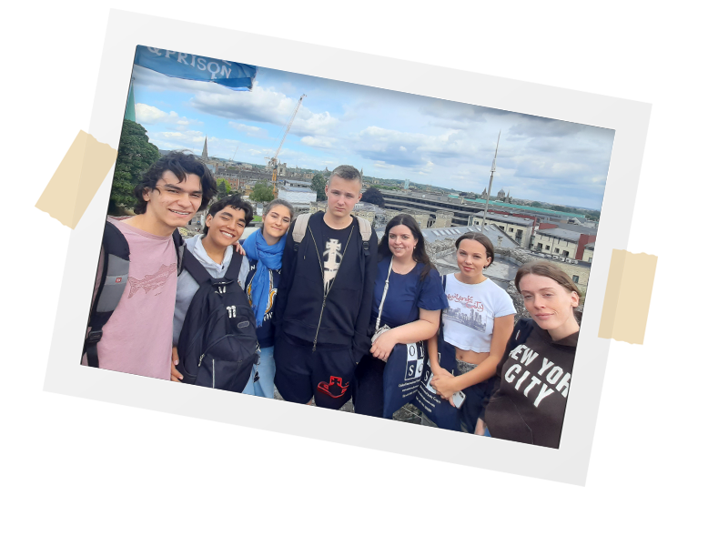 polaroid of group on trip